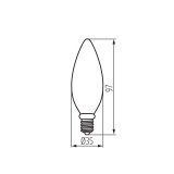 KANLUX 29618 | E14 4,5W -> 40W Kanlux sviečka C35 LED svetelný zdroj filament 470lm 2700K 320° CRI>80