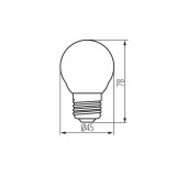 KANLUX 29625 | E27 4,5W -> 40W Kanlux malá guľa G45 LED svetelný zdroj filament 470lm 2700K 320° CRI>80