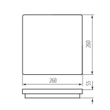 KANLUX 33343 | Beno Kanlux stenové, stropné svietidlo štvorec 1x LED 1920lm 4000K IP54 grafit, biela