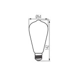 KANLUX 33517 | E27 5W -> 26W Kanlux Edison ST64 LED svetelný zdroj filament, super warm - Spiral 270lm 1800K 320° CRI>80