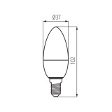 KANLUX 33728 | E14 4,2W -> 40W Kanlux sviečka C37 LED svetelný zdroj IQ-LED SAFE light 470lm 2700K 300° CRI>80