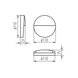 KANLUX 33751 | Duli Kanlux stenové svietidlo kruhový 1x LED 100lm 4000K IP54 antracit
