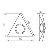KANLUX 36632 | Zepo Kanlux osvetlenie pultu svietidlo trojuholník prepínač 1x G4 čierna