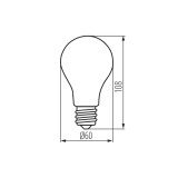 KANLUX 37240 | E27 11W -> 100W Kanlux normálne A60 LED svetelný zdroj filament 1520lm 2700K regulovateľná intenzita svetla 320° CRI>80