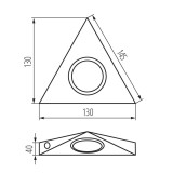KANLUX 4386 | Zepo Kanlux osvetlenie pultu svietidlo trojuholník prepínač 1x G4 chrom, matné