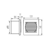 KANLUX 70973 | Kanlux trubkový ventilátor Ø100 100m3/h obdĺžnik bez debnenia, tepelná poistka IP24 UV strieborný