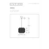 LUCIDE 02404/01/30 | Orrin Lucide visiace svietidlo vedenie je možné zkrátiť 1x E27 čierna, hnedá
