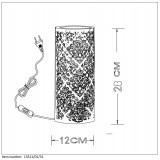 LUCIDE 13511/01/31 | Kant Lucide stolové svietidlo 28cm prepínač na vedení 1x E14 biela