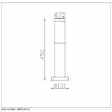 LUCIDE 14863/45/12 | KiboL Lucide stojaté svietidlo 45cm 1x E27 IP44 chróm, opál