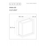 LUCIDE 15801/10/30 | Singa Lucide stenové svietidlo 1x LED 553lm 3000K IP54 čierna, opál