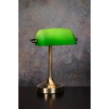 LUCIDE 17504/01/03 | BankerL Lucide stolové svietidlo 30cm prepínač 1x E14 bronzová, zelená