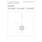 LUCIDE 21415/25/31 | Malunga Lucide visiace svietidlo vedenie je možné zkrátiť 1x E27 biela, zlatý
