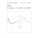 LUCIDE 45564/01/31 | Chago Lucide stolové svietidlo 20,5cm prepínač na vedení 1x E14 biela