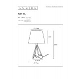 LUCIDE 47500/81/11 | Gitta Lucide stolové svietidlo 29cm prepínač na vedení 1x E14 chróm, čierna