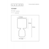 LUCIDE 47503/81/31 | Cosby Lucide stolové svietidlo 32,5cm prepínač na vedení 1x E14 biela, sivé
