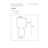 LUCIDE 47503/81/36 | Cosby Lucide stolové svietidlo 32,5cm prepínač na vedení 1x E14 biela, sivé