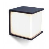 LUTEC 5184601118 | Box-Cube Lutec stenové svietidlo kocka 1x E27 IP44 antracitová sivá, opál