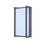 LUTEC 5193001118 | Qubo Lutec stenové svietidlo štvoruholník 1x LED 1100lm 3000K IP54 antracitová sivá, opál
