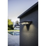 LUTEC 6901401337 | Ghost-Solar Lutec rameno stenové svietidlo pohybový senzor, prepínač slnečné kolektorové / solárne 1x LED 260lm 4000K IP44 strieborno sivá, priesvitné