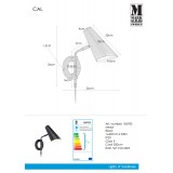 MARKSLOJD 106782 | Cal Markslojd rameno stenové svietidlo prepínač na vedení otočné prvky 1x E14 čierna, biela