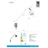 MARKSLOJD 106873 | Coco-MS Markslojd rameno stenové svietidlo prepínač na vedení otočné prvky 1x GU10 antická meď, čierna