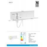 MARKSLOJD 106969 | Multi-MS Markslojd stenové svietidlo prepínač s reguláciou svetla regulovateľná intenzita svetla, USB prijímač 1x E27 biela