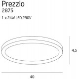 MAXLIGHT 2875 | Prezzio Maxlight stropné svietidlo 1x LED 1500lm 3000K chróm, priesvitné