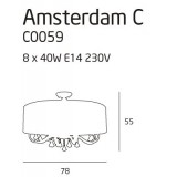 MAXLIGHT C0059 | Amsterdam Maxlight stropné svietidlo 8x E14 chróm, biela, priesvitné