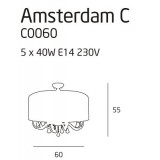 MAXLIGHT C0060 | Amsterdam Maxlight stropné svietidlo 5x E14 chróm, biela, priesvitné