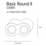 MAXLIGHT C0085 | Basic-Round Maxlight stropné svietidlo otáčateľný svetelný zdroj 2x GU10 biela
