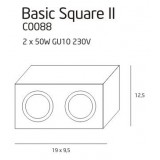 MAXLIGHT C0088 | Basic-Square Maxlight stropné svietidlo otáčateľný svetelný zdroj 2x GU10 biela