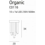 MAXLIGHT C0116 | Organic Maxlight stropné svietidlo 10x LED 600lm 3000K mosadz