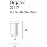 MAXLIGHT C0117 | Organic Maxlight stropné svietidlo 10x LED 600lm 3000K chróm