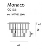 MAXLIGHT C0136 | MonacoM Maxlight stropné svietidlo 9x G9 chróm, priesvitné