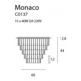 MAXLIGHT C0137 | MonacoM Maxlight stropné svietidlo 15x G9 chróm, priesvitné