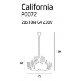 MAXLIGHT P0072 | CaliforniaM Maxlight luster svietidlo 20x G4 chróm, priesvitné