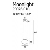 MAXLIGHT P0076-01D | MoonlightM Maxlight visiace svietidlo 1x G9 chróm, priesvitné