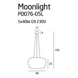 MAXLIGHT P0076-05L | MoonlightM Maxlight visiace svietidlo 5x G9 chróm, priesvitné