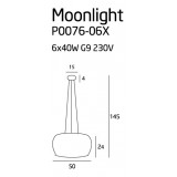 MAXLIGHT P0076-06X | MoonlightM Maxlight visiace svietidlo 6x G9 chróm, priesvitné