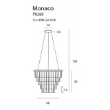 MAXLIGHT P0260 | MonacoM Maxlight visiace svietidlo 15x G9 chróm, priesvitné