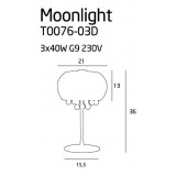 MAXLIGHT T0076-03D | MoonlightM Maxlight stolové svietidlo prepínač 3x G9 chróm, priesvitné