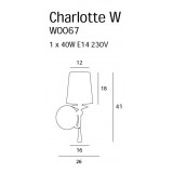 MAXLIGHT W0067 | CharlotteM Maxlight rameno stenové svietidlo 1x E14 chróm, biela, priesvitné