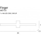 MAXLIGHT W0155 | Finger Maxlight stenové svietidlo 1x LED 975lm 3000K IP54 biela