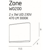 MAXLIGHT W0200 | Zone Maxlight stenové svietidlo 2x LED 470lm 3000K IP44 biela