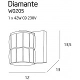 MAXLIGHT W0205 | Diamante Maxlight rameno stenové svietidlo 1x G9 chróm, priesvitné