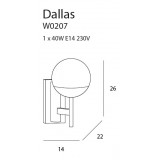MAXLIGHT W0207 | Dallas Maxlight rameno stenové svietidlo 1x E14 zlatý, biela