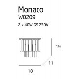 MAXLIGHT W0209 | MonacoM Maxlight stenové svietidlo 2x G9 chróm, priesvitné