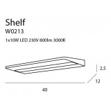 MAXLIGHT W0213 | Shelf Maxlight stenové svietidlo 1x LED 800lm 3000K biela