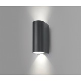 NOVA LUCE 710022 | Nero-NL Nova Luce stenové svietidlo 2x GU10 IP54 tmavošedá, biela