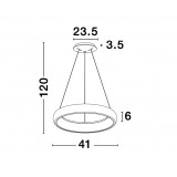 NOVA LUCE 8105618 | Albi-NL Nova Luce visiace svietidlo - TRIAC kruhový regulovateľná intenzita svetla, vedenie je možné zkrátiť 1x LED 1950lm 3000K biela